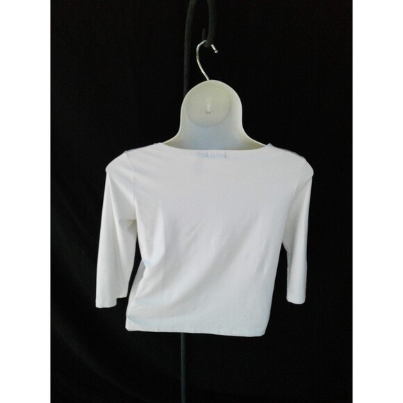 Liz Claiborne White 3/4 sleeve top - Picture 3 of 3